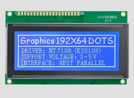 192*64 Dot Matrix STN LCD Module 20pin 8-битный параллельный для промышленной медицины